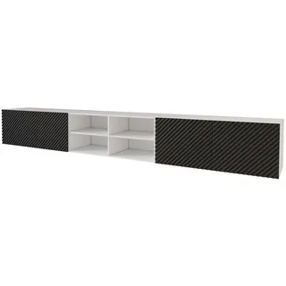 altdecor Zeno-W Lowboard 300x40x40 cm Weiß/Schwarz Holzwerkstoff