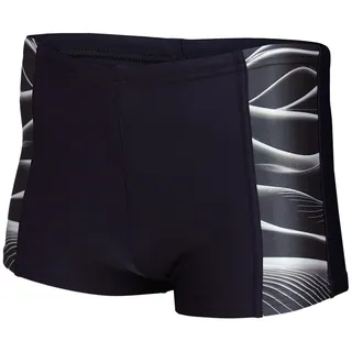 Badehose AQUARTI "Badehose Aquarti Herren Badehose Kurz Sportlich Streifen", Herren, Gr. 4XL, N-Gr, schwarz (11307 schwarz, grau), Obermaterial: 80% Polyamid PA. 20% Elasthan EL., Badehosen Badehose
