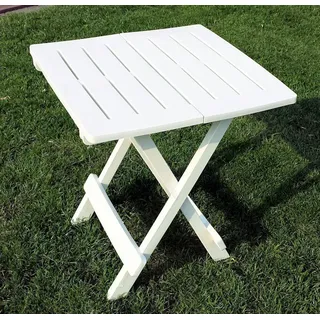 Kunststoff Klapptisch ADIGE 45 x 43 cm - weiß - Garten Beistelltisch klappbar - Weiß