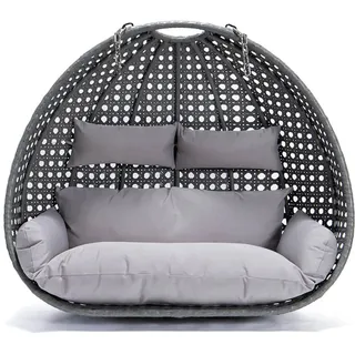 Home Deluxe Hängesessel-Korb Twin ohne Gestell inkl. Sitzkissen Grau,