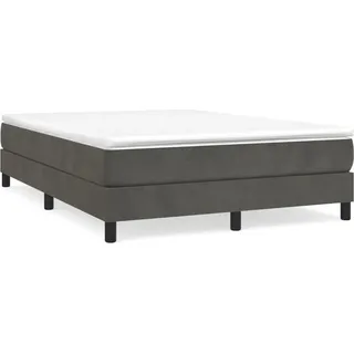 vidaXL Boxspringbettgestell Dunkelgrau 140x200 cm Samt - Grau