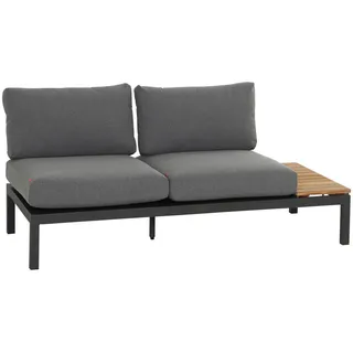 Siena Garden Loungesofa , Anthrazit, Teakfarben , Holz, Metall , Teakholz , Füllung: Schaumstoff,Schaumstoff , einzeln stellbar , 175x70x84 cm , FSC 100% , wetterbeständig, Ablage , Gartenmöbel, Loungemöbel, Gartensofas & Loungesofas
