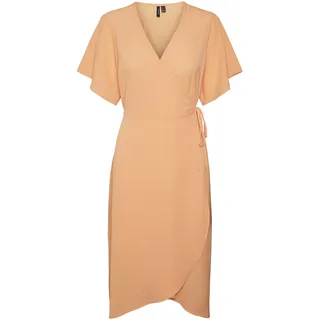 VERO Moda Damen Vmsaki Calf Wrap Dress Ga Noos Kleid, Mock Orange, XS EU