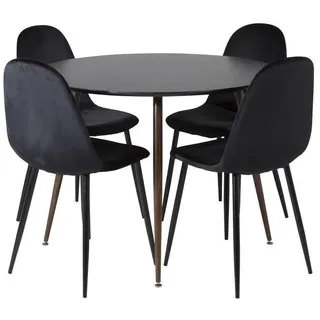 17940-844 PLAZA Esstisch Ø100cm rund - Schwarz/Wallnuss