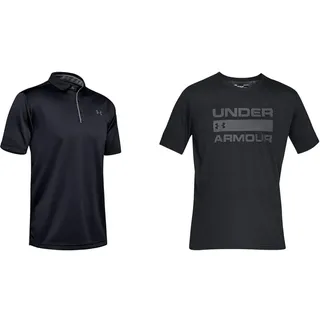 Under Armour Herren Tech, atmungsaktives Poloshirt & Herren UA Team Issue Wordmark, atmungsaktives Sportshirt, kurzärmliges und Komfortables Funktionsshirt mit Loser Passform