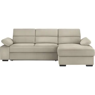 Cantus Ecksofa , Beige , Textil , Uni , Ottomane rechts, L-Form , 258x166 cm , Typenauswahl, Stoffauswahl, seitenverkehrt erhältlich, Hocker erhältlich , Wohnzimmer, Sofas & Couches, Wohnlandschaften, Ecksofas