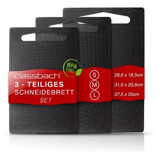 classbach classbach® 3er Schneidebrett-Set C-SB 4012 K, Spülmaschinen geeignet, mit Saftrinne, BPA frei aus PP Kunststoff