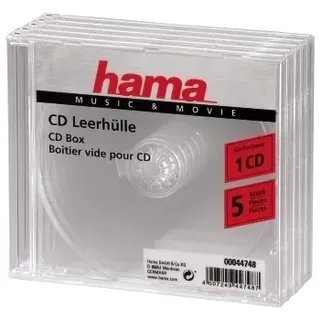 Hama 44748 CD-Leerhüllen 5er-Pack transperant