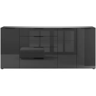 Manjana Möbel Sideboard »Style« mit Metallgriffen & Glasfront, Soft-Close, Selbsteinzug, in 2 Breiten