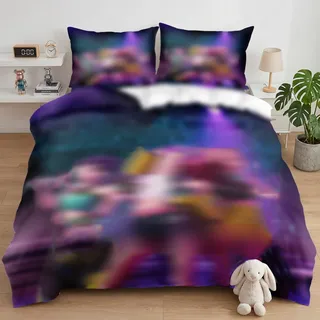 MOFXWHE Bettwäsche Set, Cartoon Bettwäsche, 135 x 200 cm Mikrofaser-Bettbezug mit 2 Kissenbezüg Cartoon-Thema Bettwäsches Schlafzimmerdeko Geschenke für Jungen und Mädchen (Anime 2)