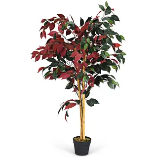 Costway Kunstpflanze Grün , Kunststoff , 120 cm , Dekoration, Blumen & Blumentöpfe, Kunstpflanzen