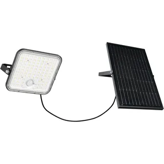 Reality Leuchten LED Solar Außen Wandleuchte Acora R22189132, Kunststoff Schwarz, inkl. 18 Watt LED, Bewegungssensor, Dämmerungssensor, Fernbedienung