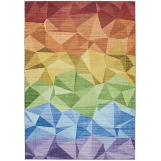 benuta Teppich George waschbar 140x200 cm , Multicolor , Kunststoff , Abstrakt , Rechteckig , 140x200 cm , Oeko-Tex® Standard 100 , in verschiedenen Größen erhältlich, rutschfeste Unterfläche, waschbar , Teppiche und Böden, Teppiche