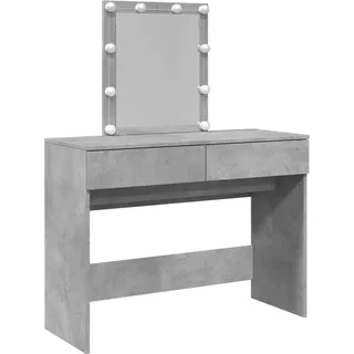 vidaXL Schminktisch mit LED-Beleuchtung Betongrau 100x40x130 cm - Grau