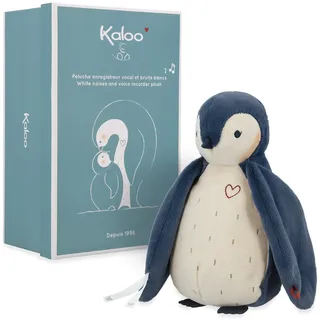 Kaloo – Complices – Baby Plüschtier, Weißes Rauschen + Aufnahmefunktion - Blauer Pinguin - 25 cm - Ab Geburt, K212001