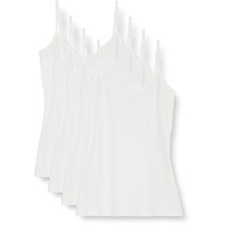 Amazon Essentials Damen Strick-Lagen-Camisole mit V-Ausschnitt in schmaler Passform (erhältlich in Übergrößen), 4er-Pack, Weiß, XL