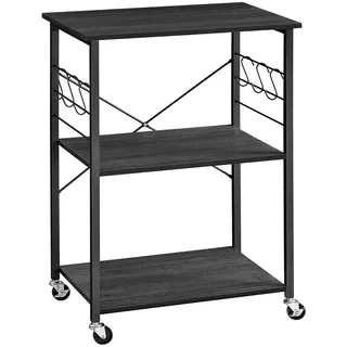 VASAGLE Küchenregal mit Rollen 40 cm x 60 cm x 89 cm Schwarz