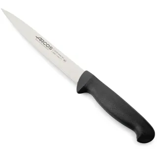 Arcos Fischmesser für Seezunge - Nitrum Edelstahl 18 cm - Griff aus schwarzem Polypropylen, Ideal für Langanhaltenden und Schweren Gebrauch - Serie 2900, Farbe Schwarz und Silber