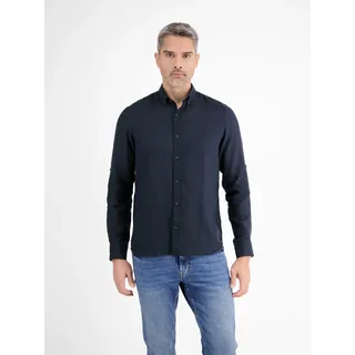 LERROS Langarmhemd, mit Logo Stickerei, blau