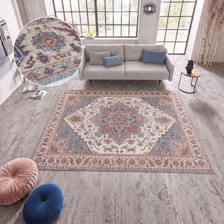 HANSE Home Teppich "Anthea" rechteckig 5 mm Höhe Orientalisch, Läufer, Vintage, Wohnzimmer, Schlafzimmer, Esszimmer, cyan