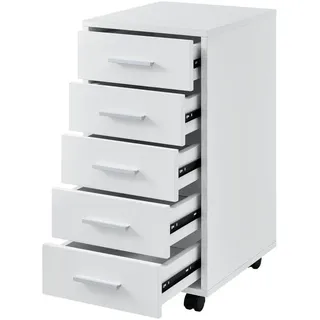 [en.casa] Stockholm Rollcontainer 33x63x38 cm Weiß