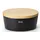 Brottopf mit Holzdeckel oval 36 cm matt schwarz