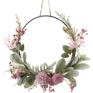 SOIMISS Türkranz Sommer, 41cm Türkranz Kranz Deko, Frühling, Trockenblumenkranz, Künstliche Kranz Deko, Wandkranz, Ganzjährig, Türdeko Haustür für Haustür Zuhause Tür Fenster Wand