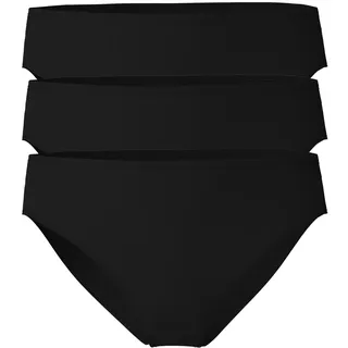 CALIDA Damen Slip 3er Pack - Essential Cotton, Regular Cut, Jersey, einfarbig Schwarz S (40/42)