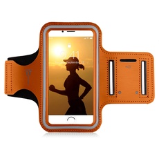 MyGadget Handy Sportarmband - Handytasche Joggen für 5.1" Display - Fitness Jogging Sport Case für u.a. Apple iPhone 7/8 6, Samsung Galaxy S7 - Orange
