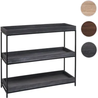 Regal HWC-K71, Standregal Pflanzregal Bücherregal, Holz Metall 3 Ablagen 90x100x35cm ~ dunkelgrau