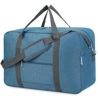Narwey Handgepäck Tasche für Flugzeug Faltbare Reisetasche Damen Weekender Bag Sporttasche Damen Herren Handgepäck Koffer Groß 40L(Navy Blau)