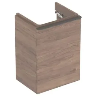 Geberit Smyle Square Handwaschbecken Unterschrank, 500350, 442x617x356mm, mit 1 Tür, rechts, Holzstruktur