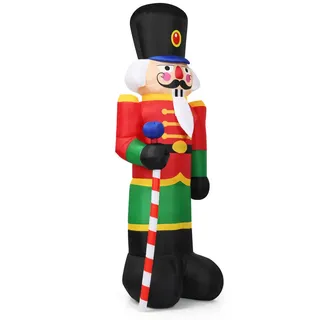 Costway Nussknacker Soldat 240cm Multicolor , Kunststoff , 80x240x80 cm , Dekoration, Weihnachtsdekoration