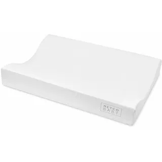 Meyco Baby Wickelauflage Keil - 50x70 cm - Wickelunterlage 2 Keil für Wickeltisch - Oeko Tex zertifiziert - wasserdicht & leicht abwischbare Wickelmulde - Weiß