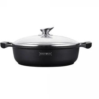 Royalty Line Rl-Br28M: Flache Marmor-Suppenpfanne 28Cm - Schwarz