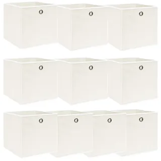 vidaXL Aufbewahrungsbox 32 x 32 x 32 cm 10-tlg. weiß