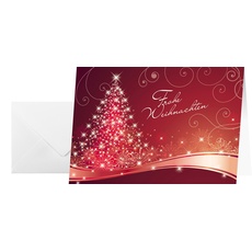 Bild DS019 rote Weihnachtskarten Christmas Swing, Glanzkarton, inklusive Umschlag, 25 Stück