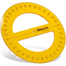 Aristo AR22301 Contrast Vollkreis-Winkelmesser 360 Grad, Durchmesser 12cm, orange