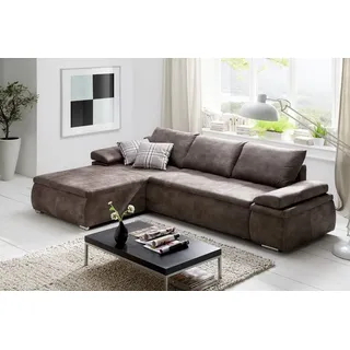 Couchgarnitur Camilla L-Form Bezug in Vintage-Braun