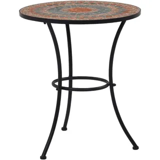 vidaXL Mosaik-Bistrotisch Ø 60 x 70 cm Orange/Grau