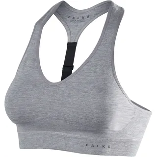 FALKE Damen Sport-BH Shape Melange Low Support - Funktionsfaser, Bra Top mit breiten Trägern, gepolstert, 1 Stück, Farbe grau, Größe: XL
