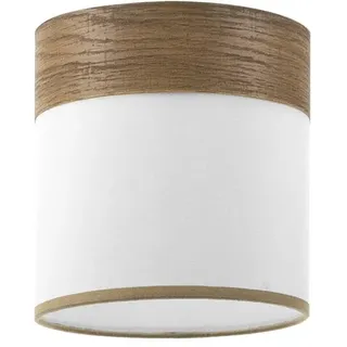 PRENDELUZ Lampenschirm E14, weiß und dunkles Holz, 14 x 14 x 14 cm, ideal für Dekoration und Atmosphäre im Innenbereich.
