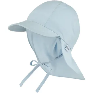 Sterntaler Schirmmütze Nackenschutz einfarbig – Schirmmütze aus Bio-UV-Popeline mit Nackenschutz, einstülpbaren Ohrenklappen und Bindeband, UV-Schutz 50+