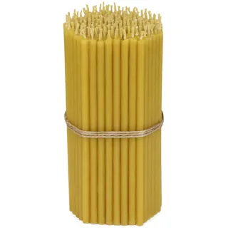 NKlaus 491g. Bienenwachs Altarkerzen Kirchenqualität dünne Kerzen Ritualkerzen - Bienenwachskerzen Gelb (ca. 150 Stück) 36261