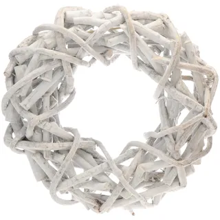 com-four® Rebenkranz - Deko-Türkranz aus kräftigen Zweigen - DIY Naturkranz als Tischdeko, Fensterschmuck oder Türhänger - weißer natürlicher Dekokranz (1 Stück - Ø 30cm weiß)