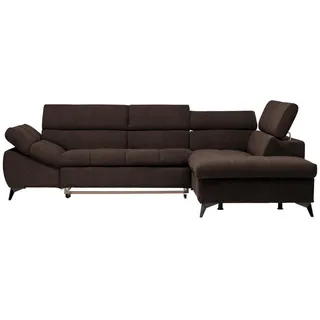 Stylife Ecksofa , Dunkelbraun , Kunststoff , Uni , Ottomane rechts, L-Form , 279x210 cm , Stoffauswahl, seitenverkehrt erhältlich, Hocker erhältlich, Rücken echt , Wohnzimmer, Sofas & Couches, Wohnlandschaften, Ecksofas