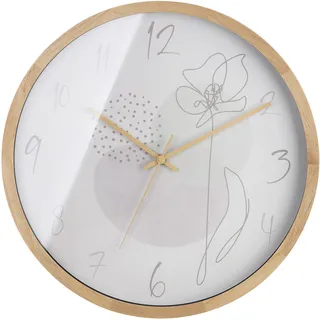 Casablanca by Gilde Wanduhr One Line Flower 41,5 cm 50419 beige