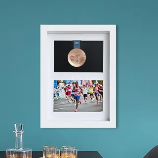 Medaillen-Display-Box Medaillen-Display-Ständer 12,8" x 9,4" Medaillen-Anstecknadel-Box mit Glasscheibe für militärische Medaillen, Kollektion Anstecknadeln. (A4, weiß).