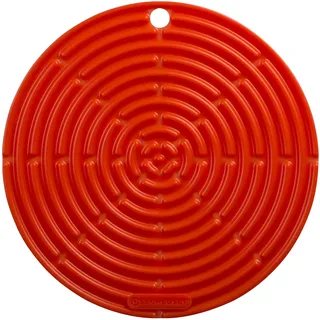 Le Creuset Runder Topflappen aus Silikon, ⌀ 20 cm, Ofenrot, 93000230090200