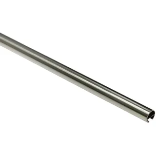 GARDINIA Gardinenstange mit Innenlauf I Ø 16 mm Edelstahloptik 160 cm, Vorhangstange, Dekostange